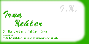 irma mehler business card